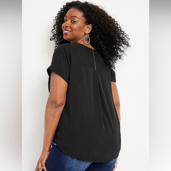 Maurices black zipper back blouse - Picture 2 of 9